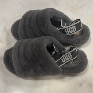 UGG Charcoal Plush Slippers